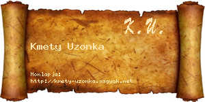 Kmety Uzonka névjegykártya